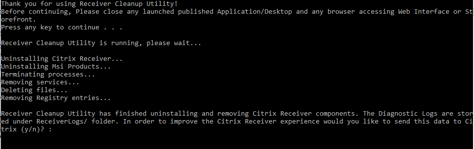 Citrix Receiver Cleanup Utility